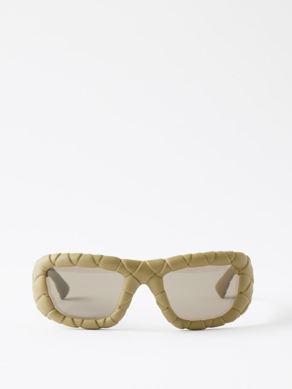 Bottega Veneta Eyewear (Bottega Veneta) Intrecciato oversized acetate sunglasses