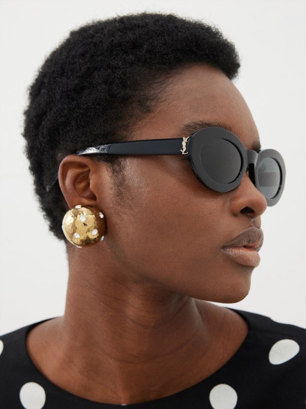 Saint Laurent Eyewear Oval acetate sunglasses