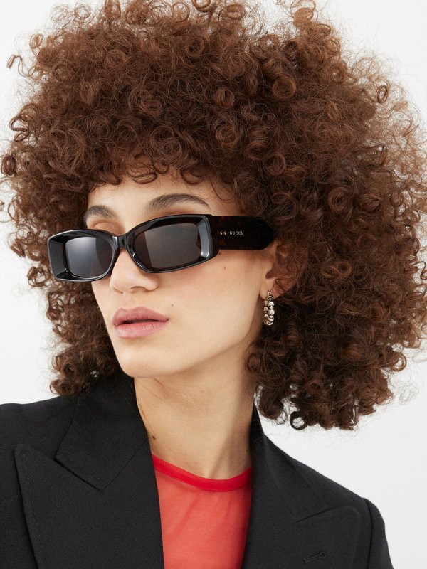 Gucci Eyewear (Gucci) Tortoiseshell-acetate rectangular sunglasses