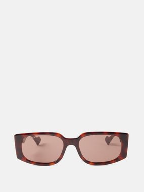 Gucci Eyewear Gucci Rectangular tortoiseshell-acetate sunglasses