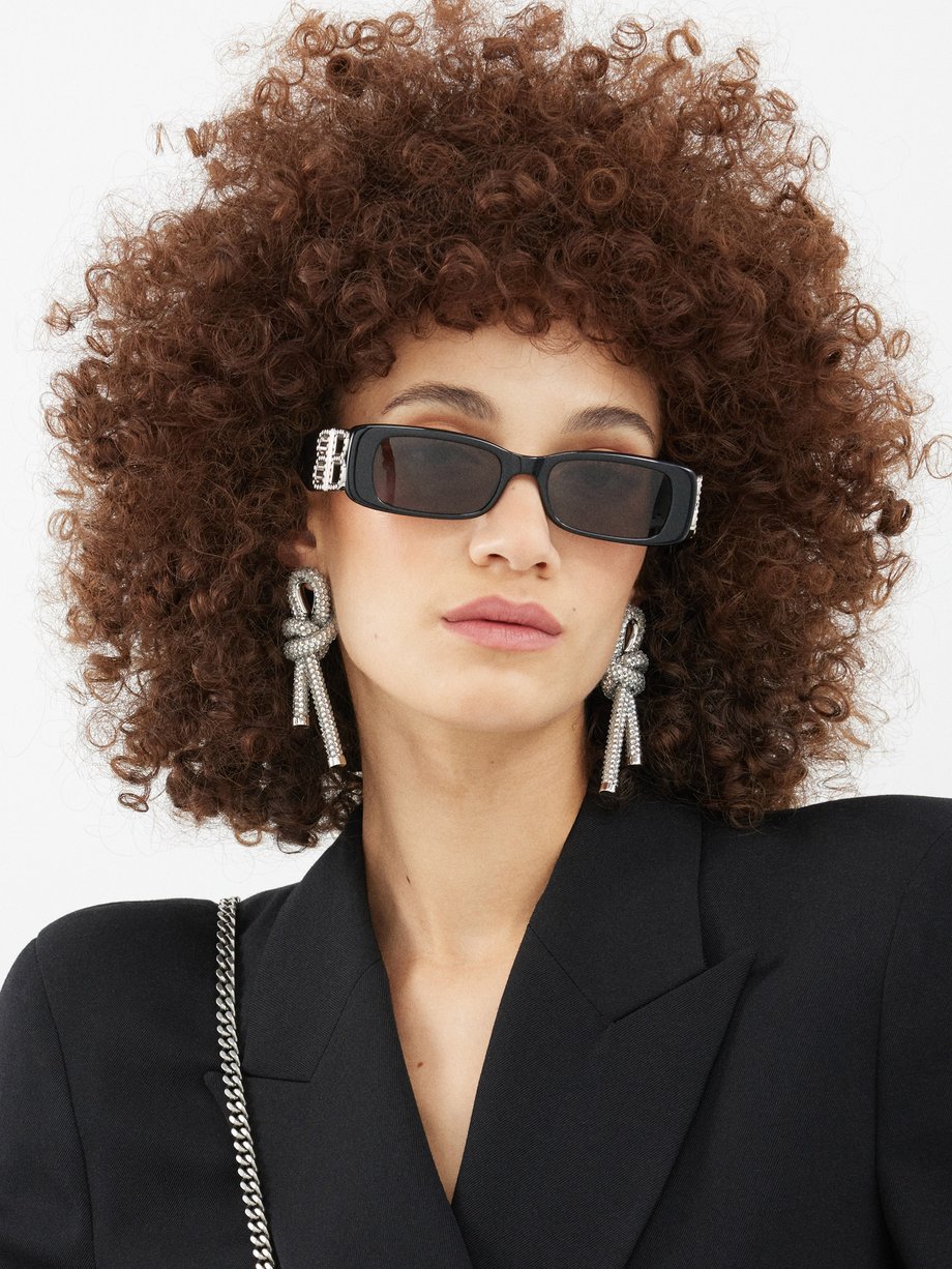 Balenciaga Eyewear Dynasty BB rectangle acetate sunglasses
