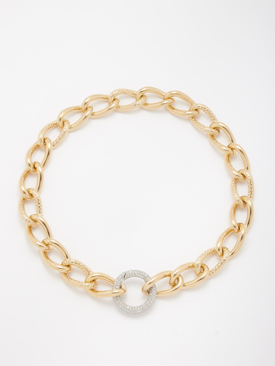 By Alona Darcy crystal & 18kt gold-plated necklace