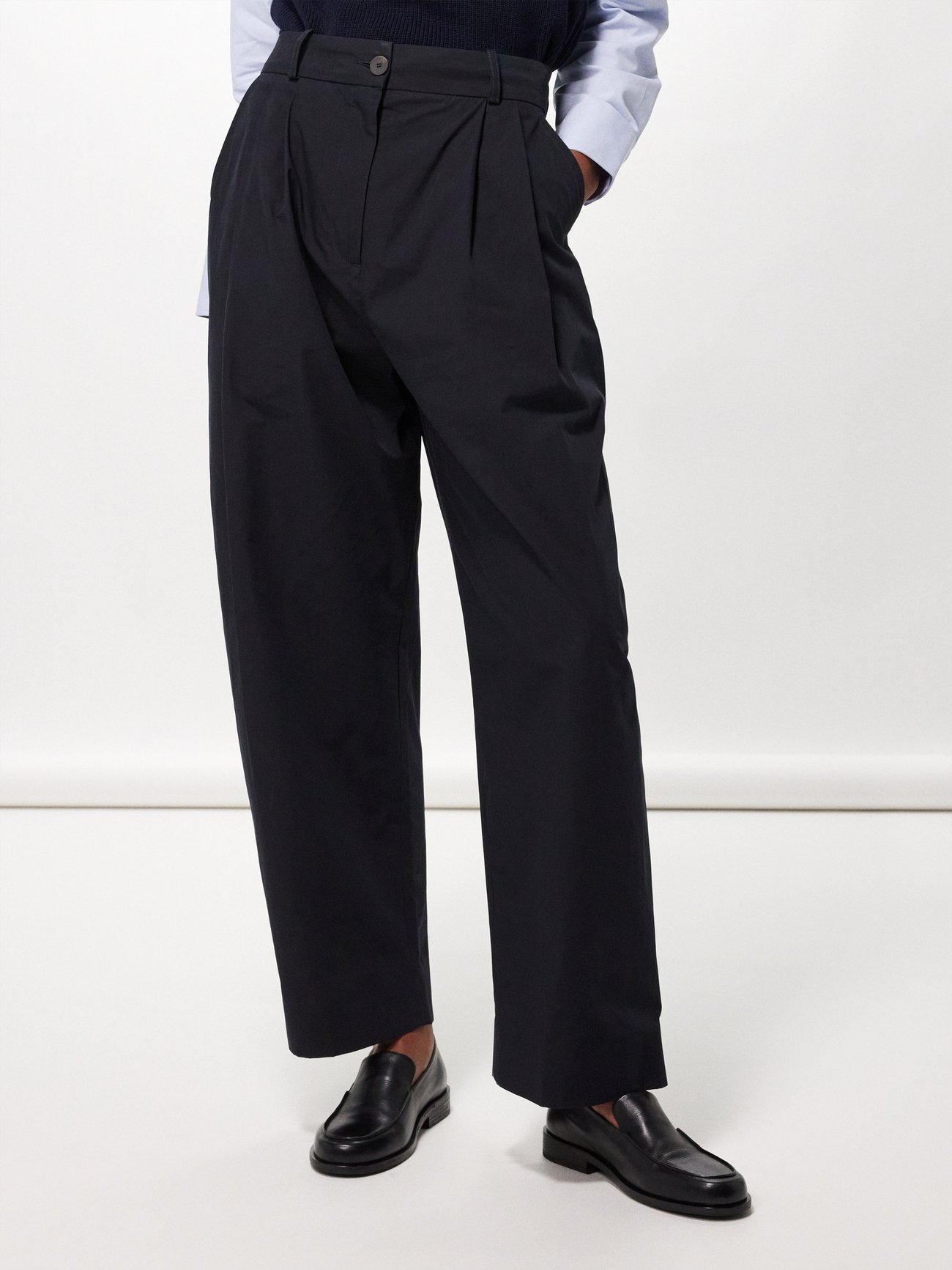 Namu Shop - Studio Nicholson Acuna Double Pleat Front Pant - Darkest Navy