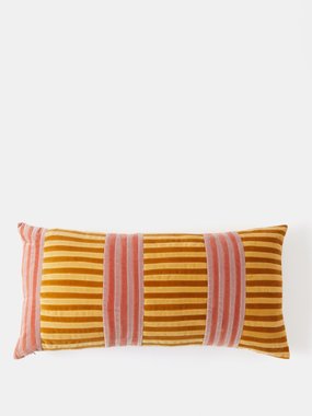 Christina Lundsteen Vida striped cotton-velvet cushion