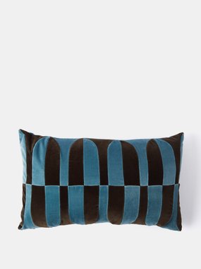 Christina Lundsteen Abigail striped cotton-velvet cushion