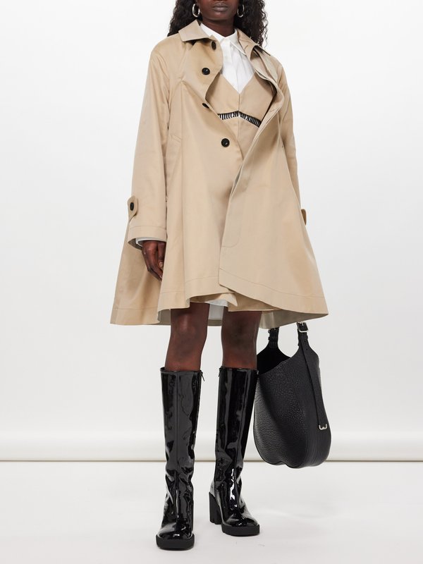 Sacai Oversized cotton-gabardine trench jacket