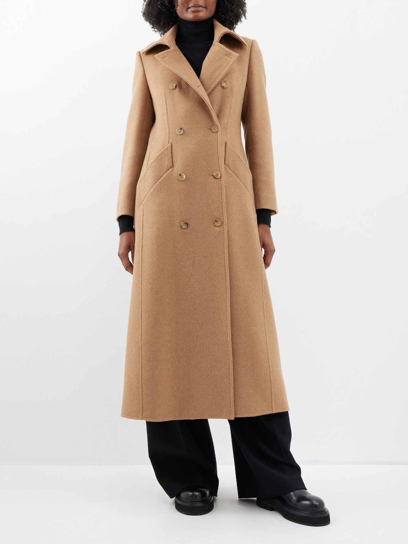 Formica Double Breasted Coat in Beige - Max Mara