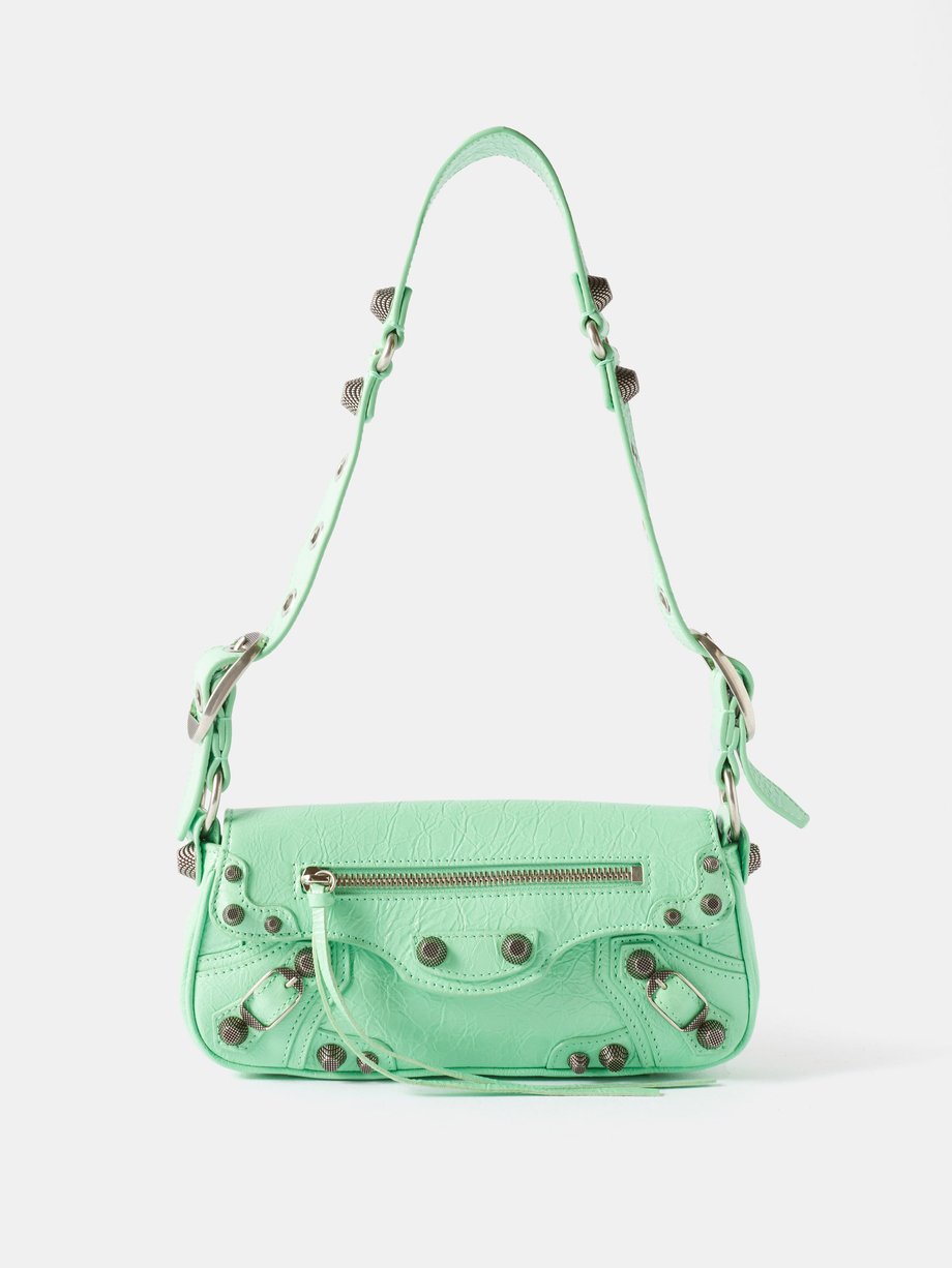 Green Le Cagole XS Sling leather shoulder bag | Balenciaga | MATCHES UK