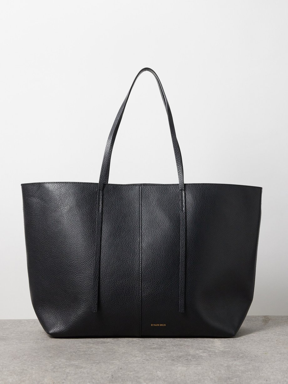 Black Abilla grained-leather tote bag | By Malene Birger | MATCHES UK