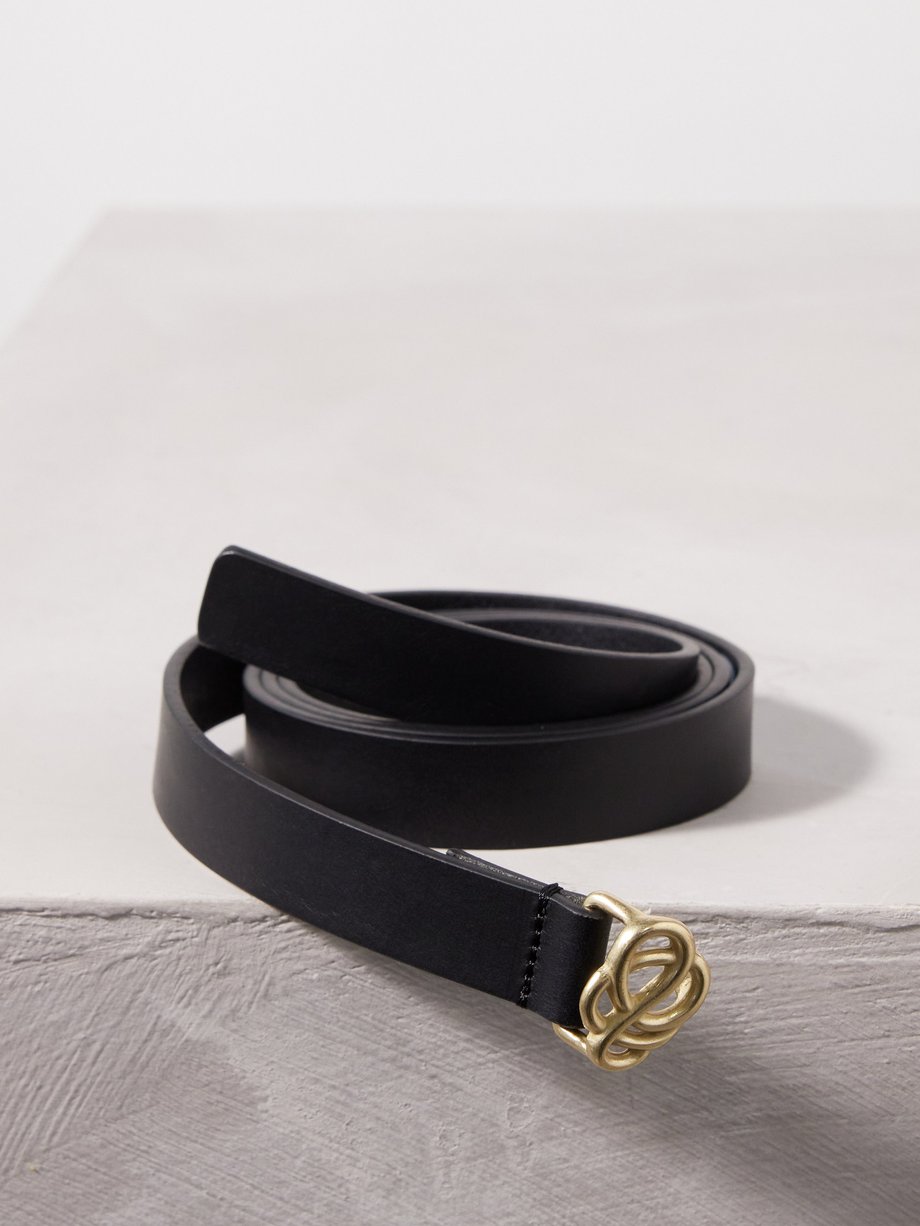 Black Ouma leather belt | By Malene Birger | MATCHES UK