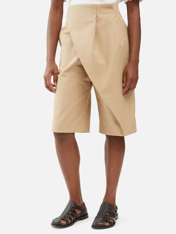 LOEWE Pleated-fold cotton-canvas shorts