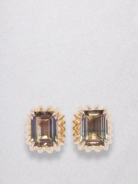Lizzie Mandler Tourmaline & 18kt gold earrings