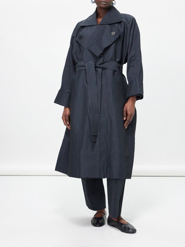 Black Belted paper-blend trench coat | Issey Miyake | MATCHES UK