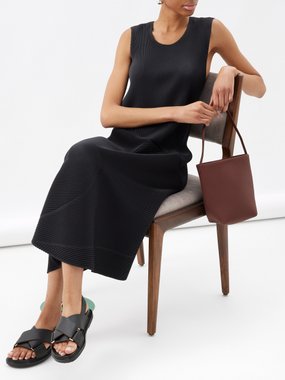 Issey Miyake Technical-pleated buttoned midi dress