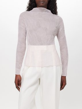 Issey Miyake Crinkled technical-pleated jersey top