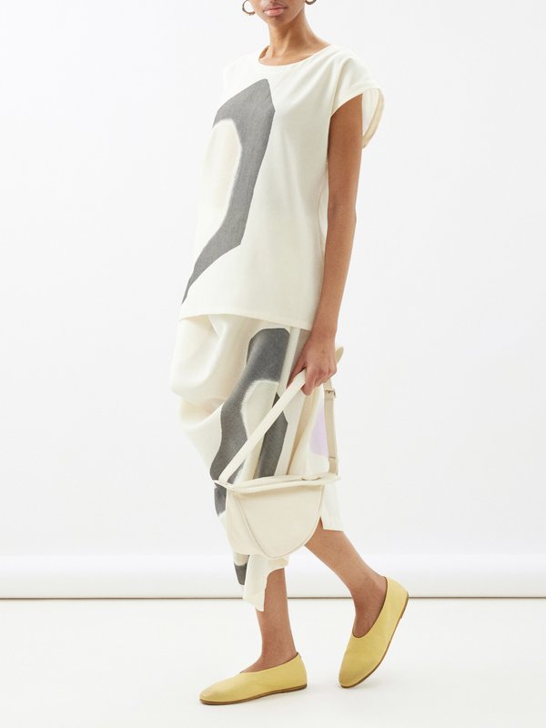 Issey Miyake Meanwhile panelled voile sleeveless top