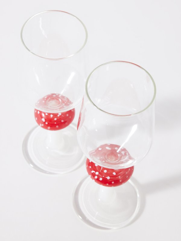 Les Ottomans Set of two Mushroom wine glasses