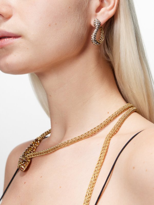Selim Mouzannar Snake diamond 18kt gold earrings