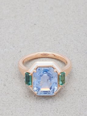 Selim Mouzannar Gemma sapphire, tourmaline & 18kt rose-gold ring