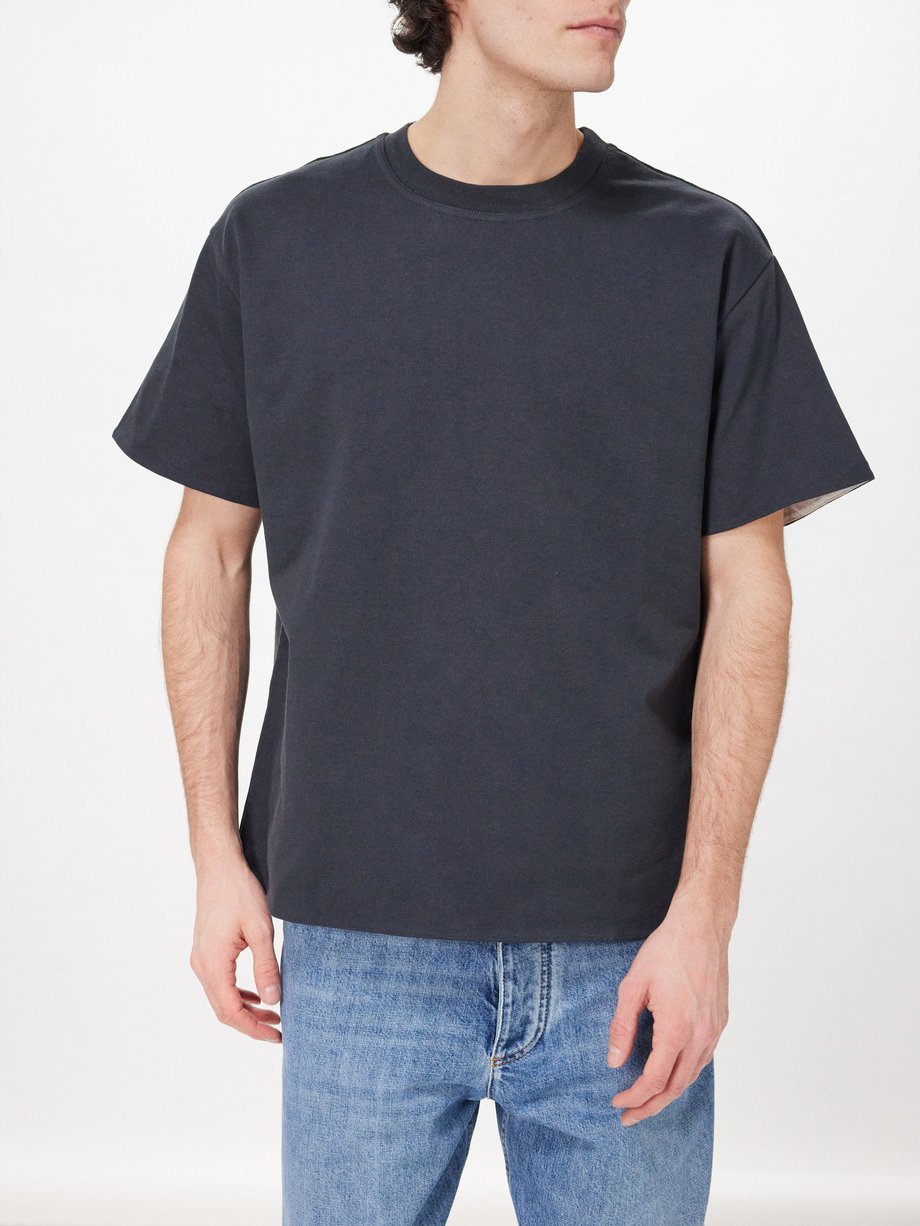 Blue Double-layer cotton-jersey T-shirt | Bottega Veneta | MATCHES UK