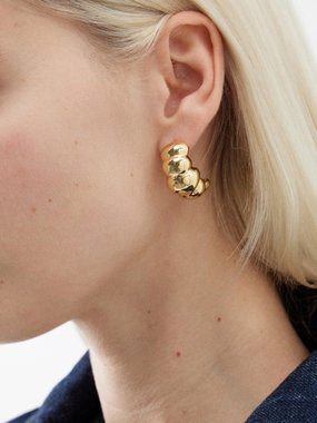 Joolz by Martha Calvo Angelina Croissant 14kt gold-plated earrings