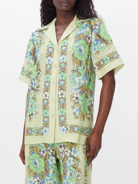 ALÉMAIS ALÉMAIS Velma oversized floral-print linen shirt