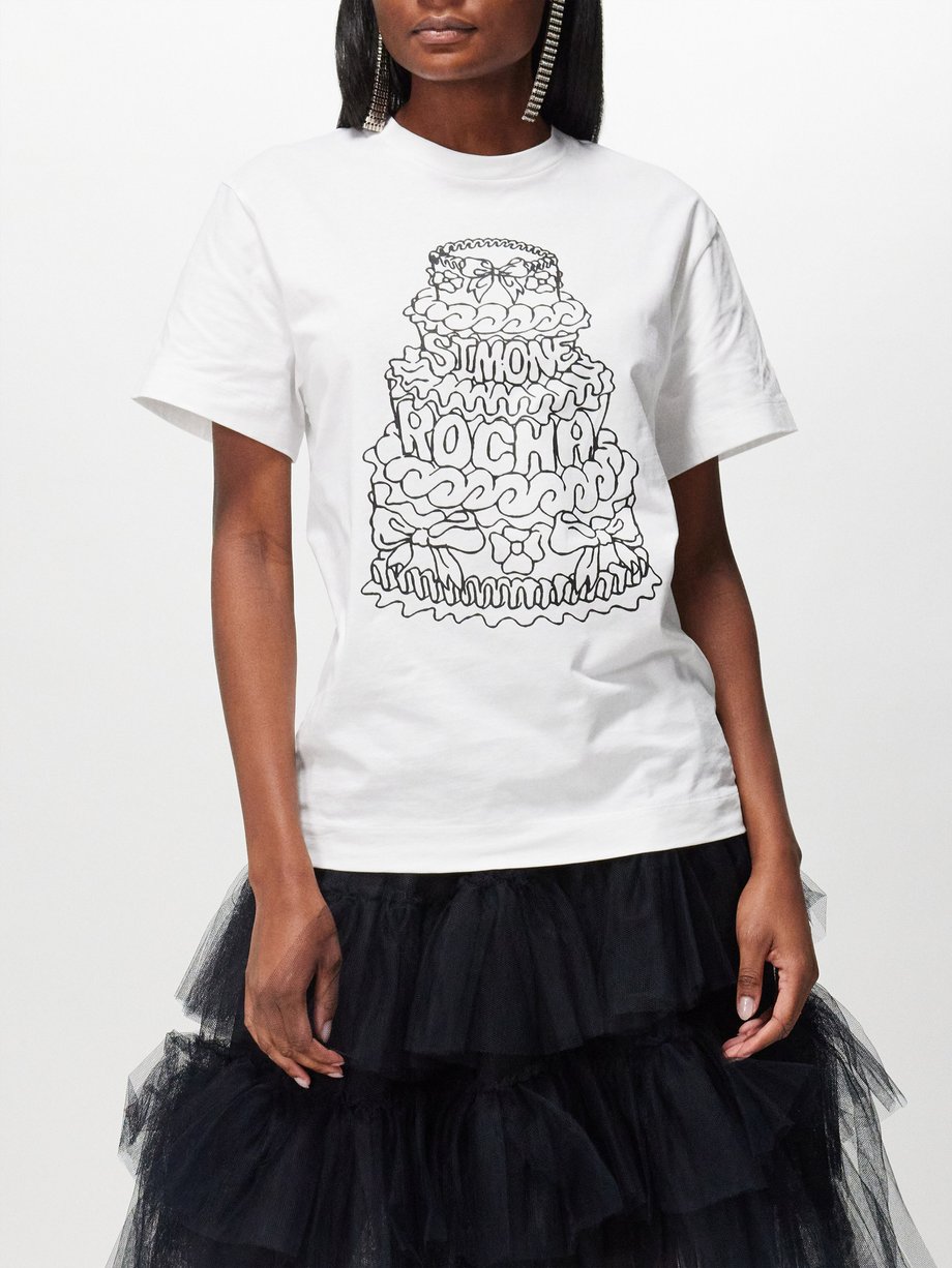 Simone Rocha Cake-print cotton-jersey T-shirt