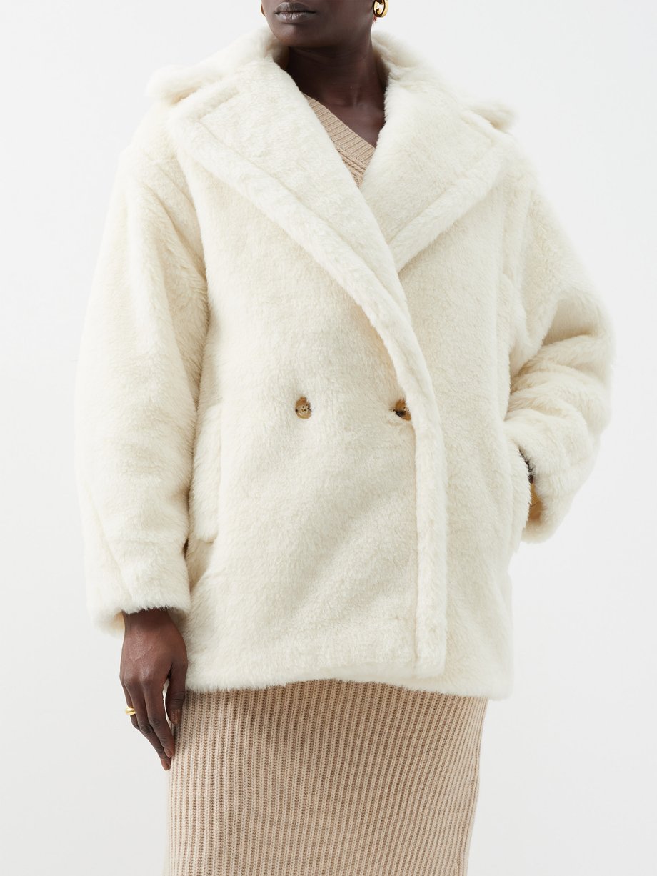 White Espero double-breasted short wool coat | Max Mara | MATCHES UK