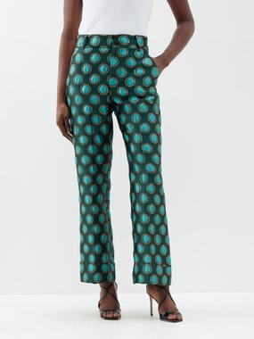 Rianna + Nina Vintage cotton-blend jacquard trousers