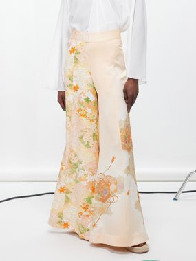 Rianna + Nina Vintage floral-print silk-blend trousers
