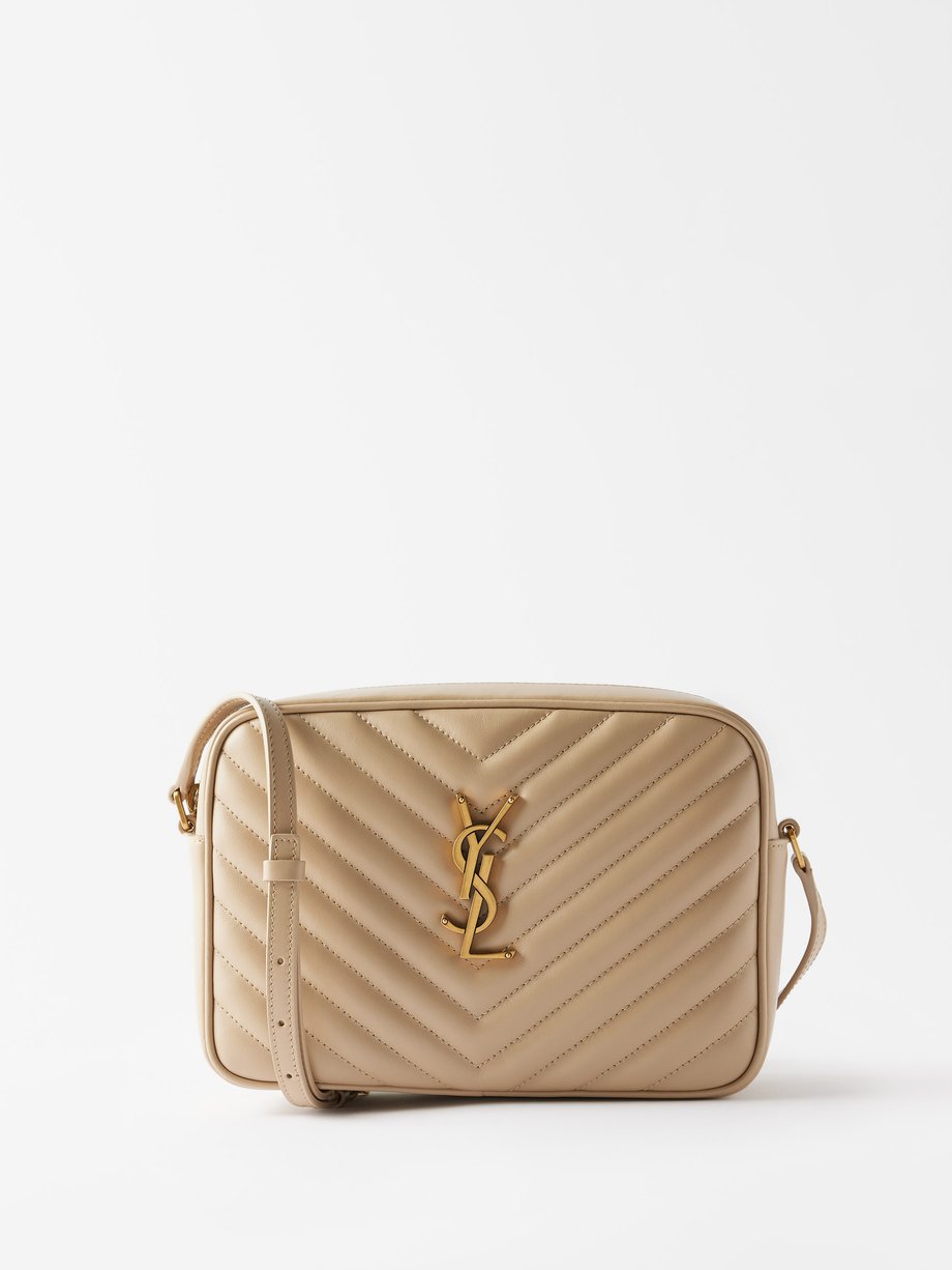 Beige Lou YSL-logo quilted-leather cross-body bag