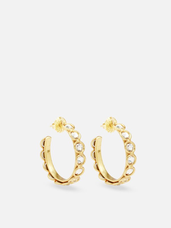 Sylvia Toledano Candies crystal & gold-plated hoop earrings