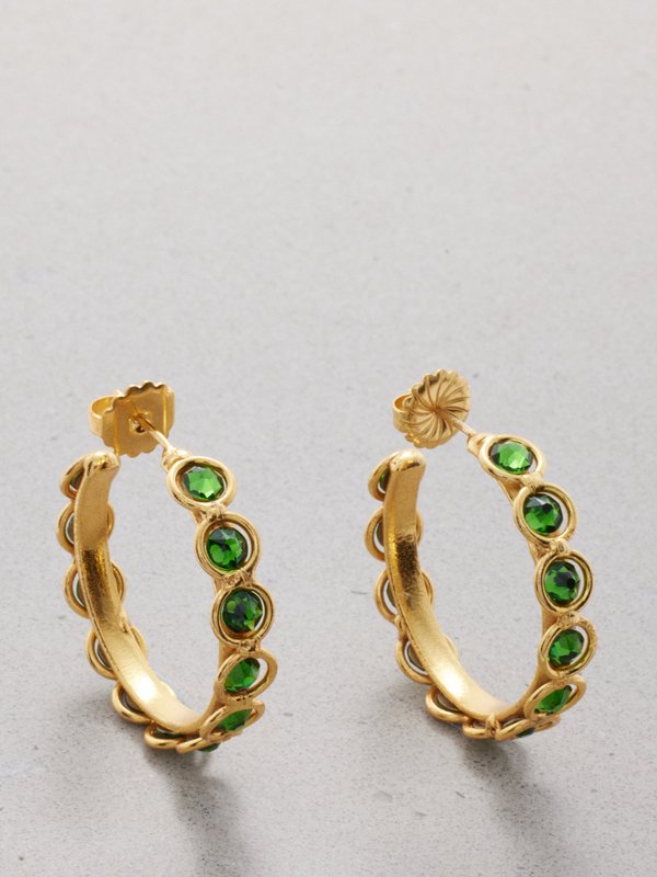 Sylvia Toledano Candies crystal & gold-plated hoop earrings