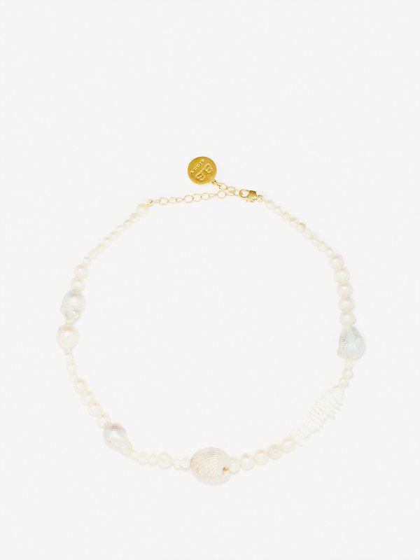By Alona Nori pearl & shell 18kt gold-plated necklace