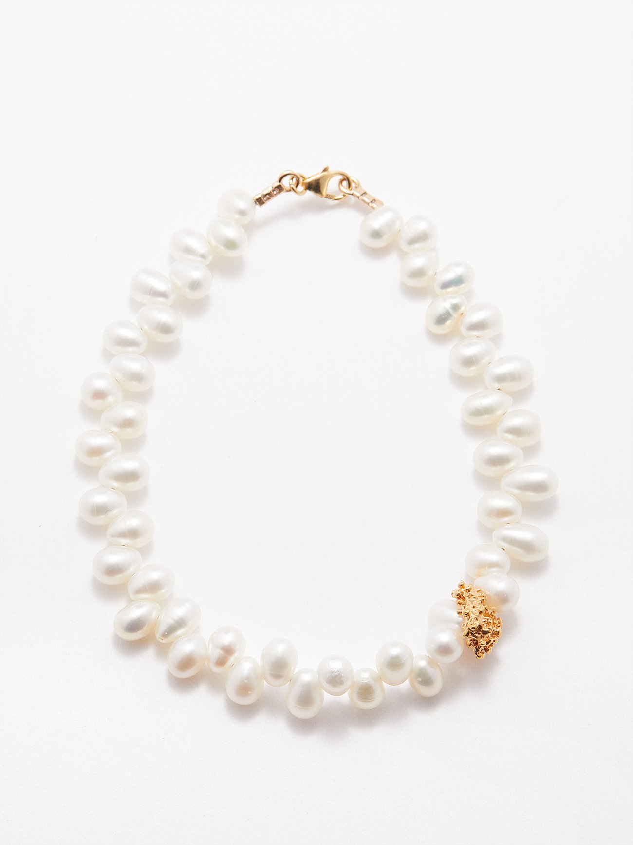 White The Calliope pearl 24kt gold plated bracelet Alighieri