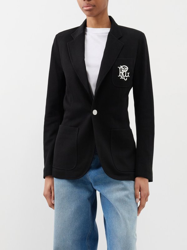 Polo Ralph Lauren Logo-embroidered cotton-blend tailored blazer