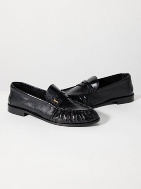 Saint Laurent Le Loafer creased-leather loafers