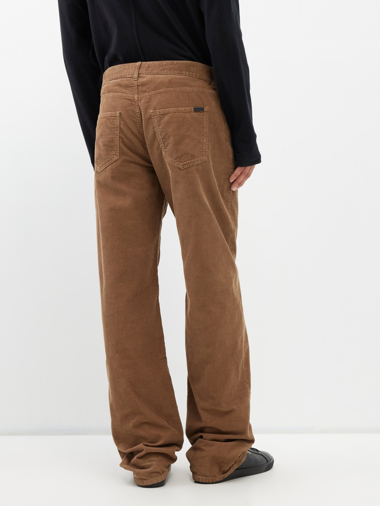 Wide-leg cotton-corduroy trousers
