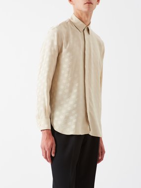 Saint Laurent Polka-dot silk-satin shirt