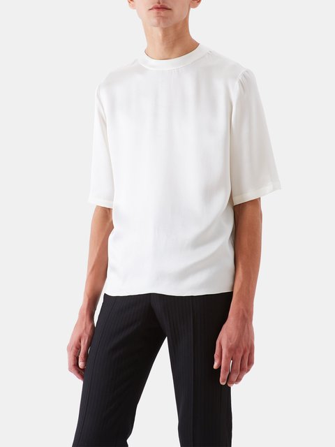 White Dustin dropped-shoulder jersey T-shirt | The Row