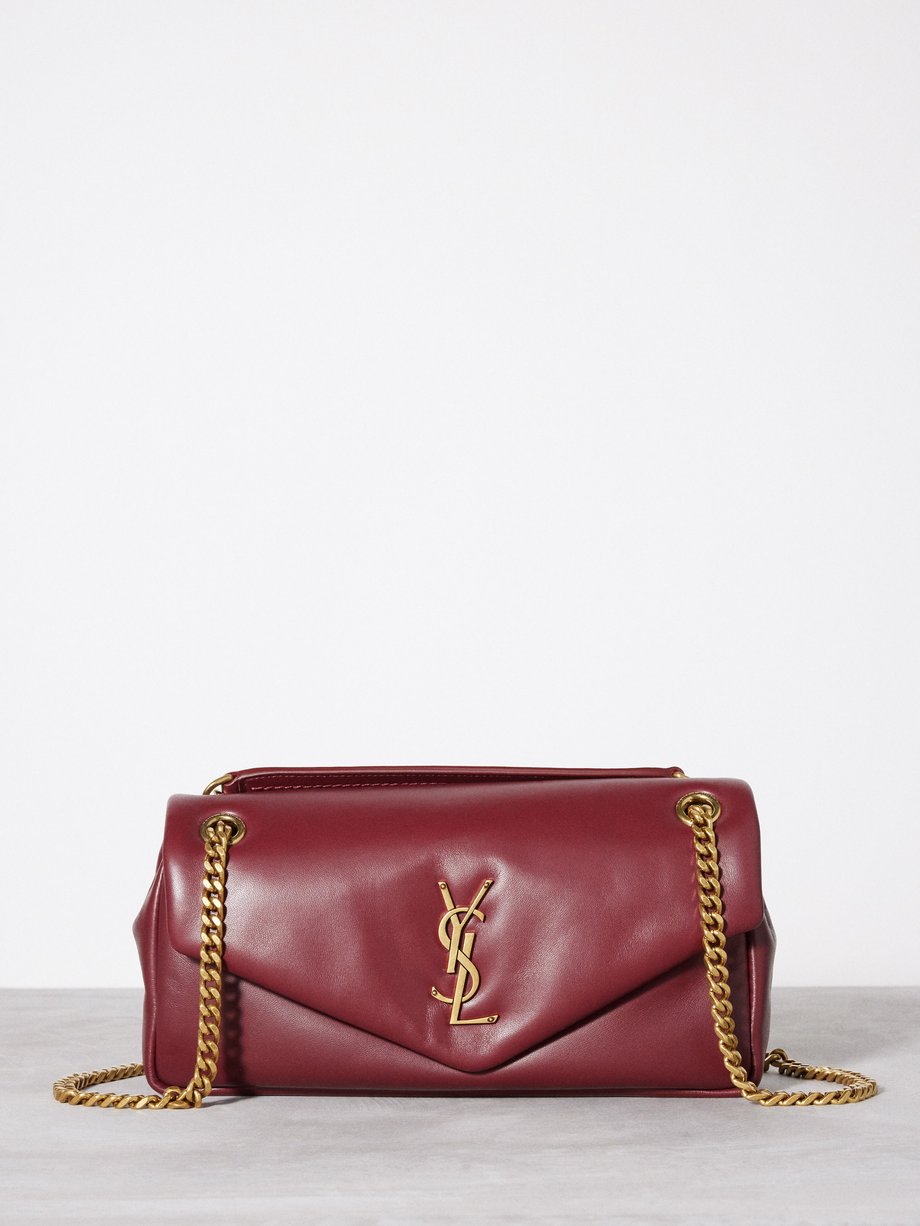 Burgundy Calypso medium leather cross body bag Saint Laurent