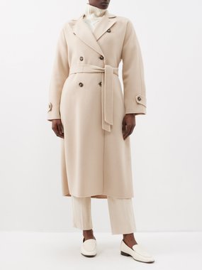 Womens Weekend Max Mara beige Wool Resina Wrap Coat