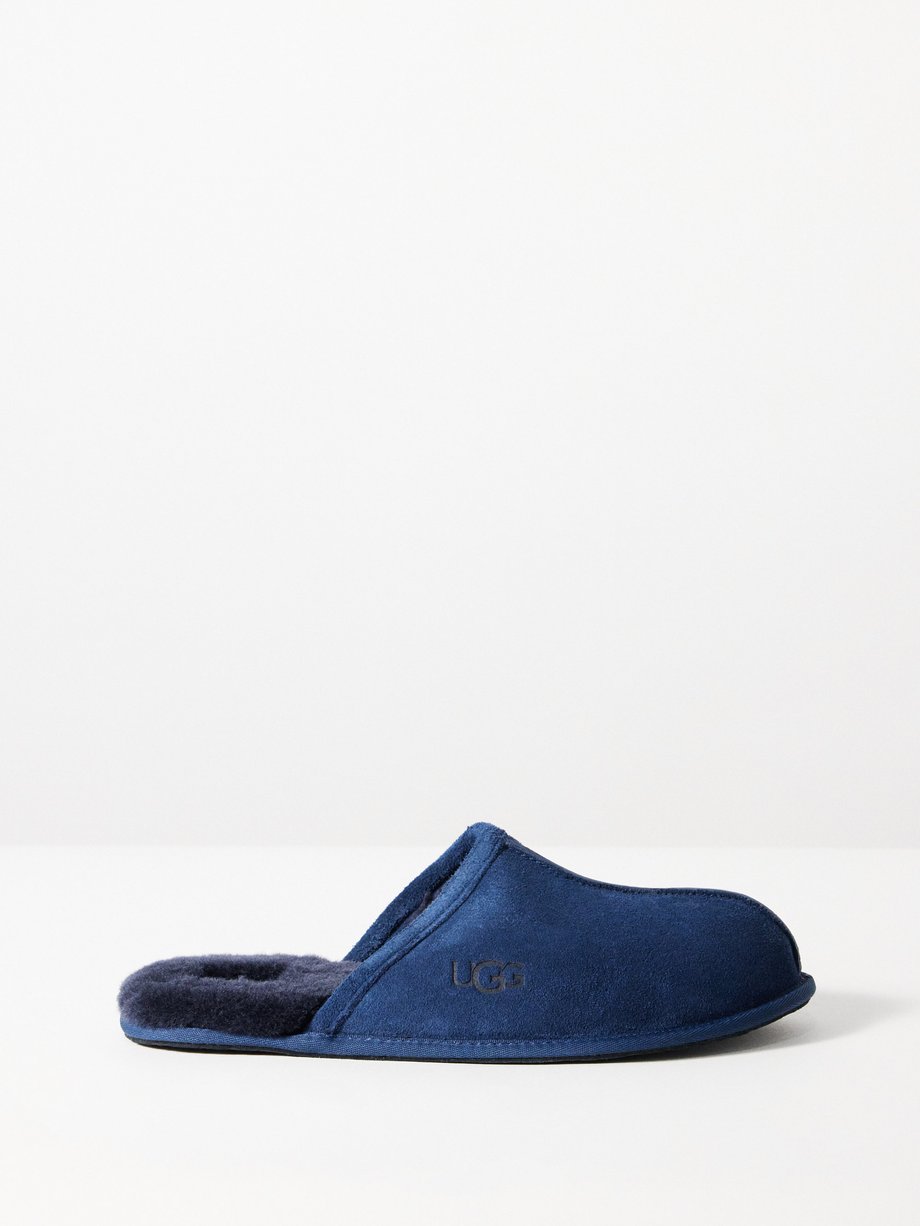 Navy Scuff shearling-lined suede slippers | UGG | MATCHES UK