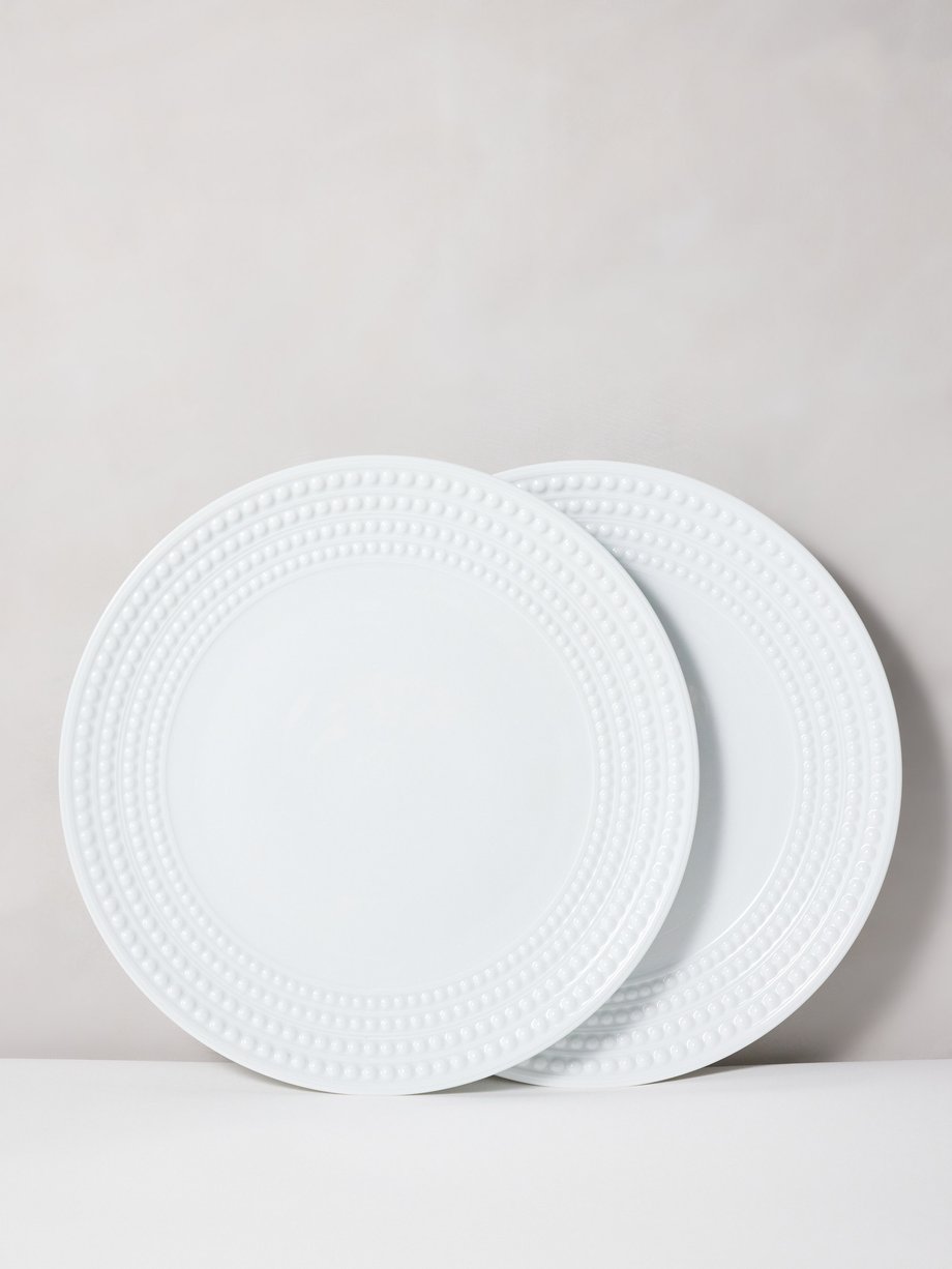 L’Objet Set of two Perlée porcelain charger plates