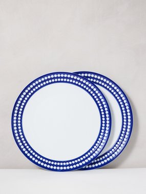 L’Objet Set of two Perlée porcelain dinner plates
