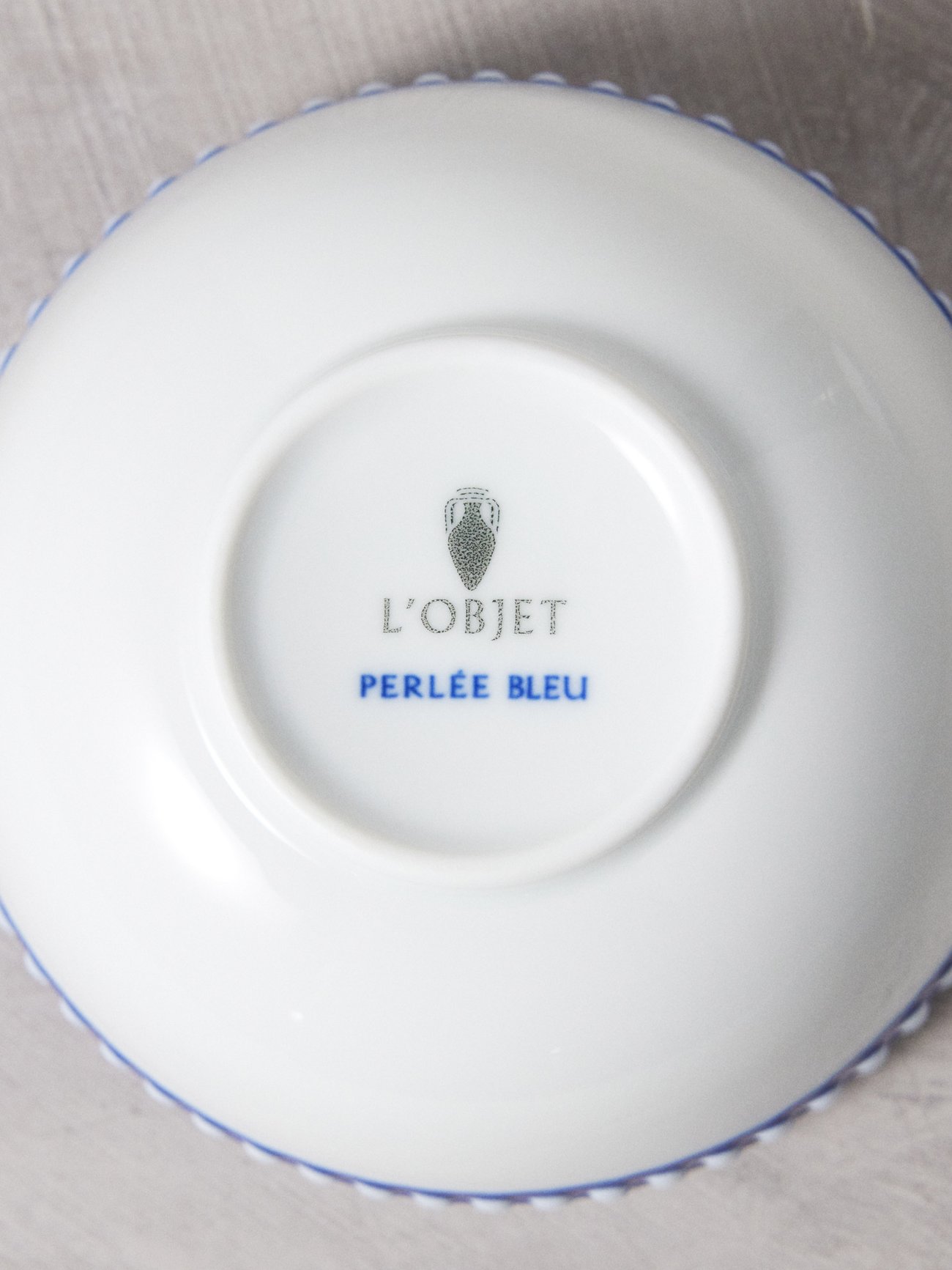 Blue Set of two Perlée porcelain cereal bowls, L'Objet