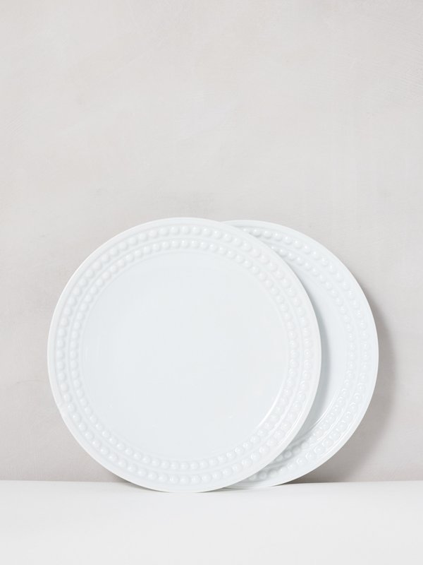 L’Objet Set of two Perlée porcelain dessert plates