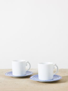 L’Objet Set of two Perlée porcelain espresso cups