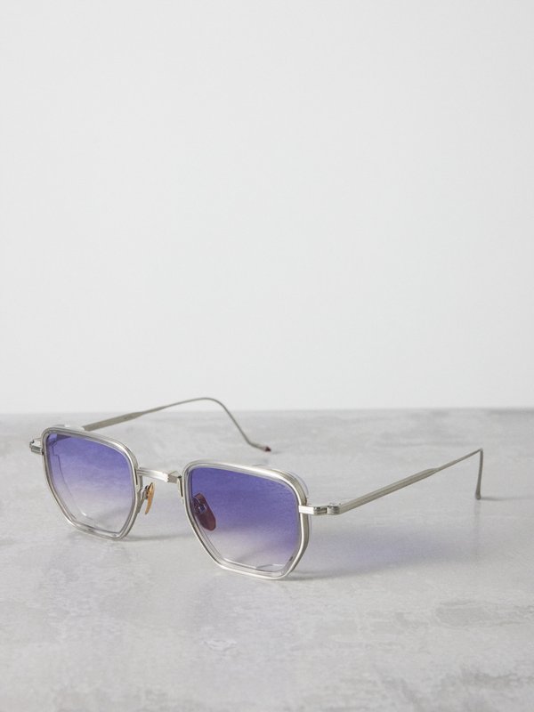 Jacques Marie Mage Atkins angular-frame titanium sunglasses