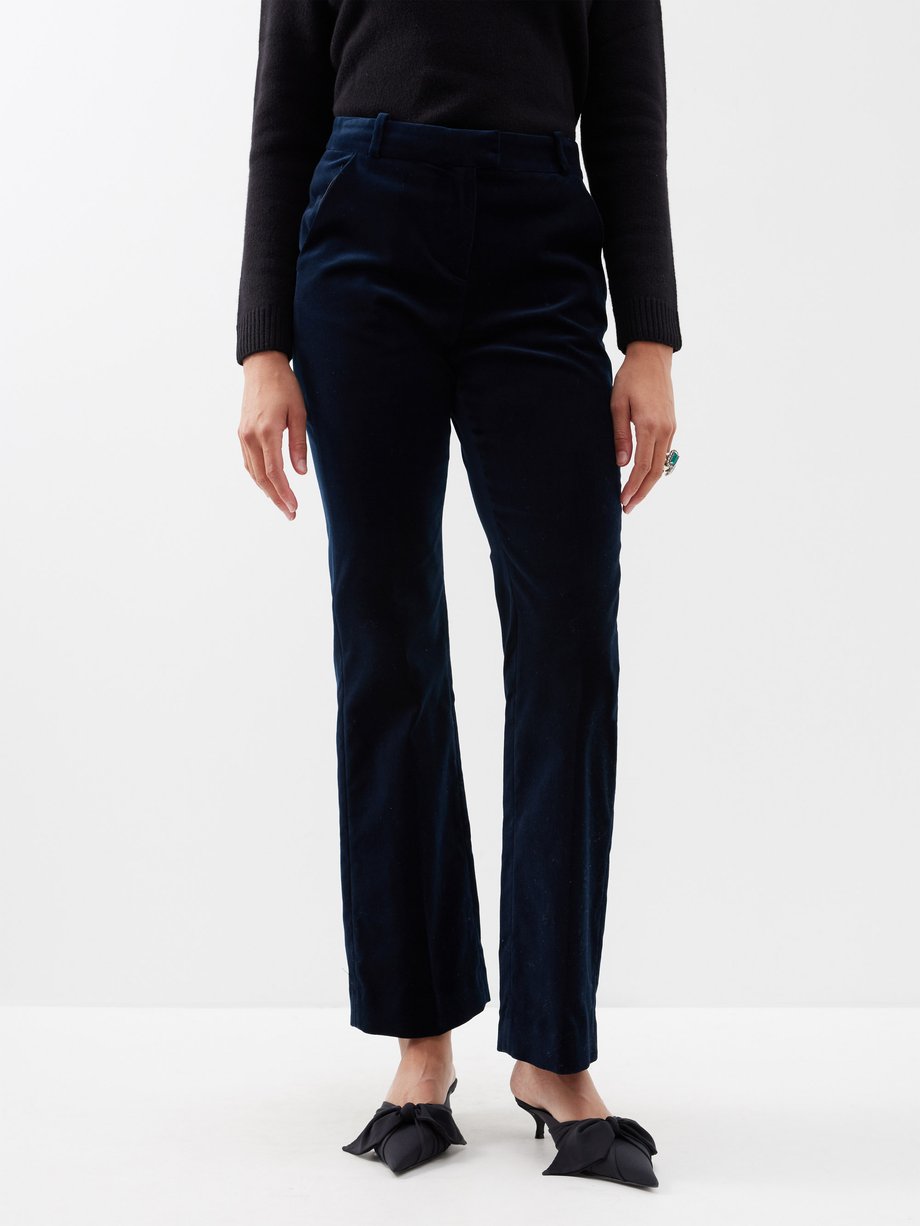 High-waisted velvet trousers | GIORGIO ARMANI Woman